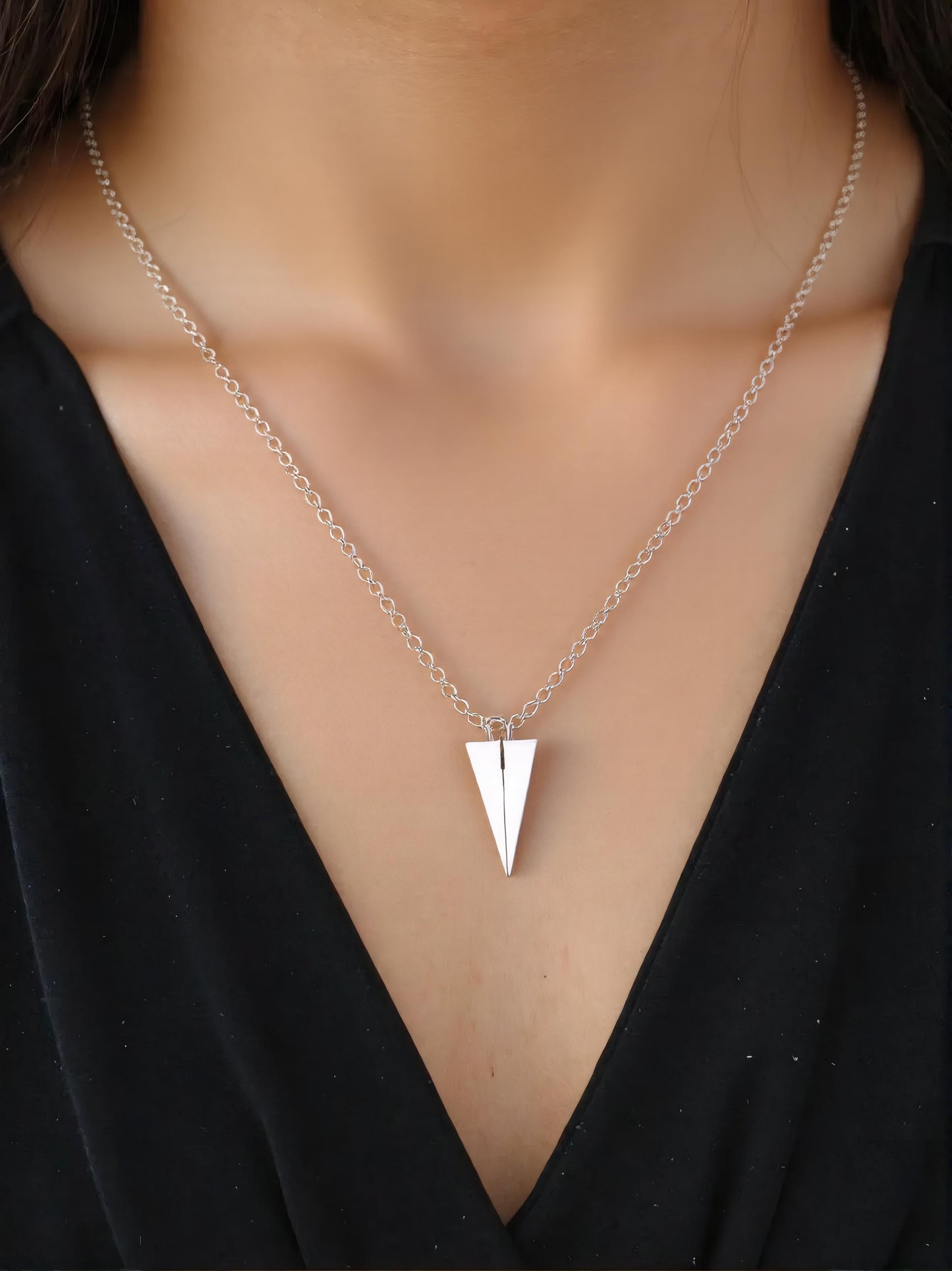 Paper plane necklace
