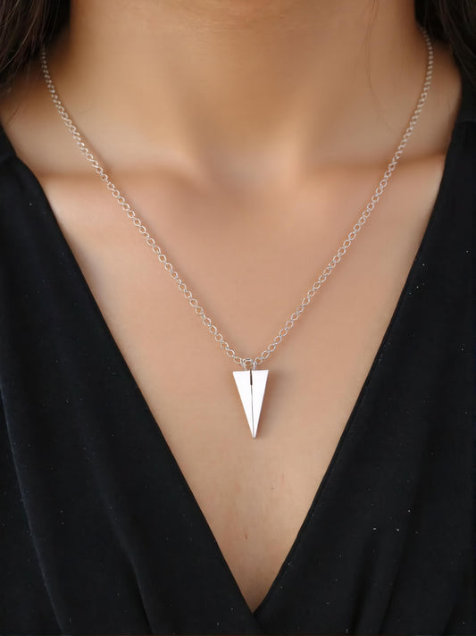 Paper plane necklace